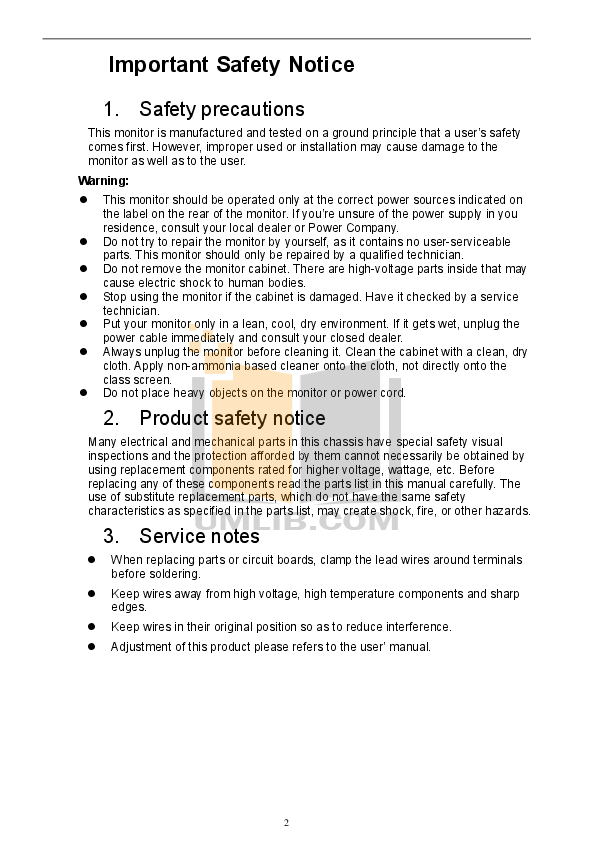 PDF manual for Acer Monitor V193W